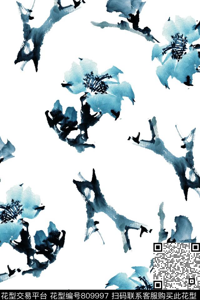 花瓣花卉花朵数码印花华亿平台下载（图片编号: 809997） - 瓦栏（Walan）