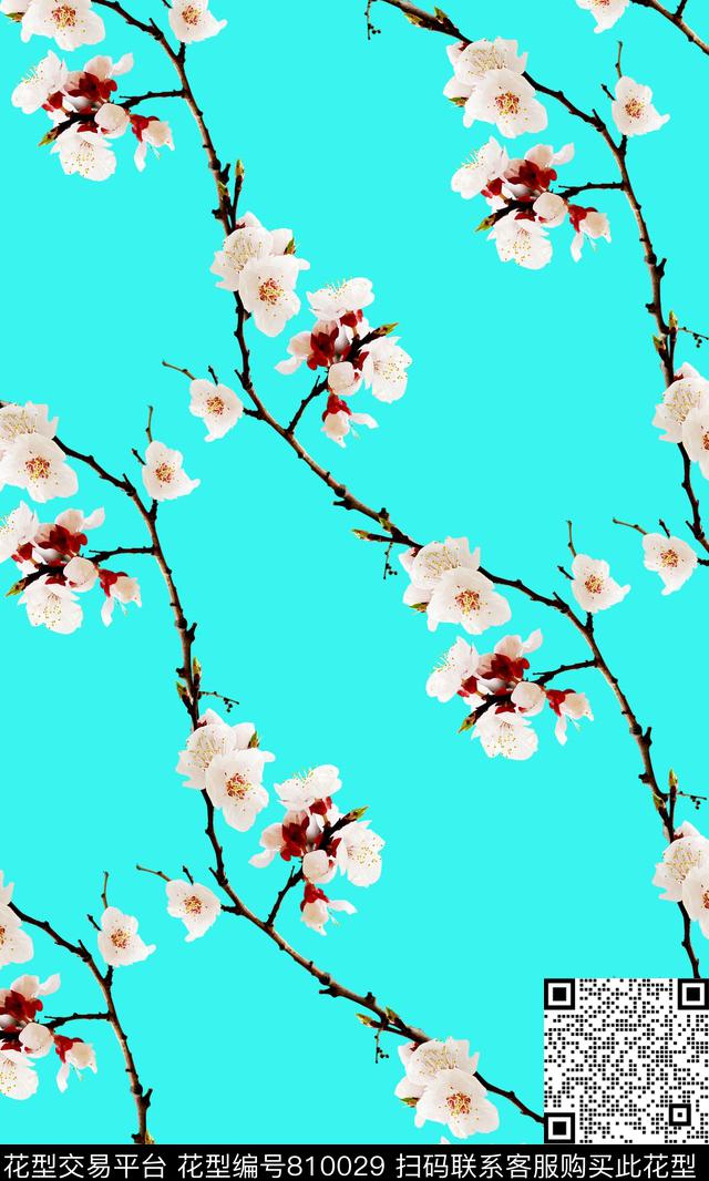 手绘花卉流行时尚数码印花华亿平台下载（图片编号: 810029） - 瓦栏（Walan）