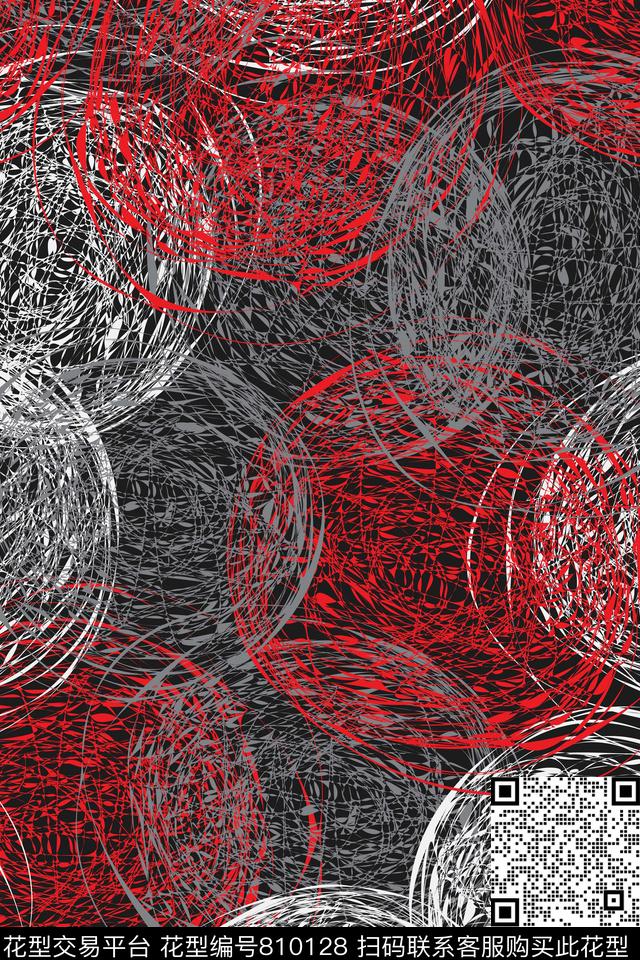 趣味纹理线条数码印花华亿平台下载（图片编号: 810128） - 瓦栏（Walan）