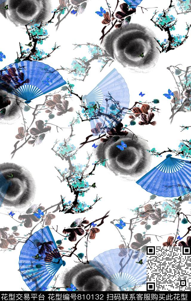 女装中国风清新数码印花华亿平台下载（图片编号: 810132） - 瓦栏（Walan）