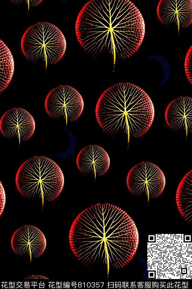 叶子重复图案几何组合数码印花华亿平台下载（图片编号: 810357） - 瓦栏（Walan）