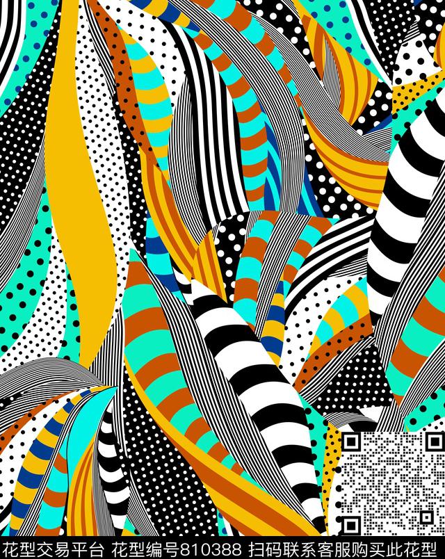 趣味年轻女性几何数码印花华亿平台下载（图片编号: 810388） - 瓦栏（Walan）