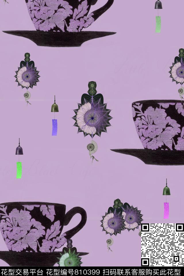 杯子挂饰静物数码印花华亿平台下载（图片编号: 810399） - 瓦栏（Walan）