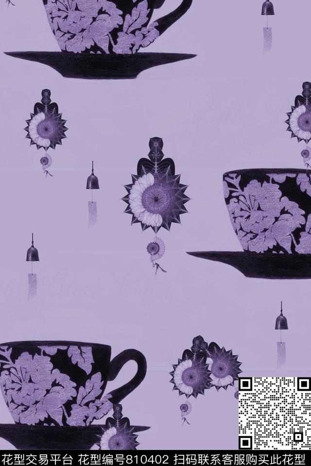 杯子挂饰静物数码印花华亿平台下载（图片编号: 810402） - 瓦栏（Walan）