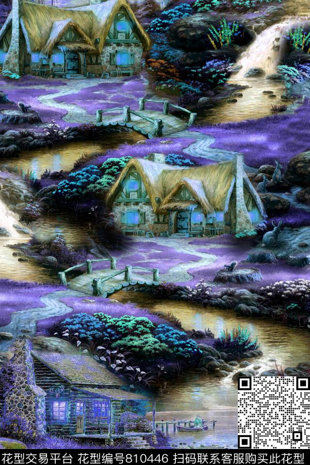 家纺森林树林数码印花华亿平台下载（图片编号: 810446） - 瓦栏（Walan）