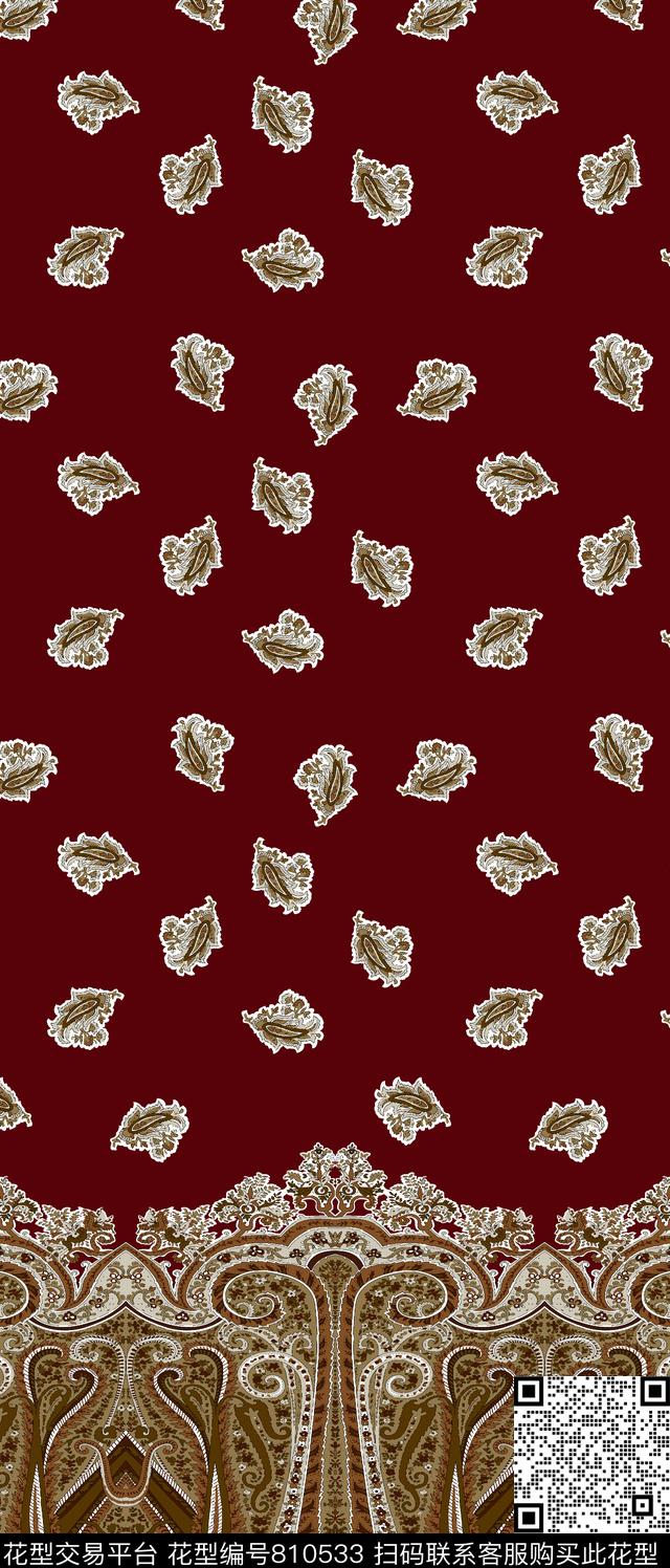 东南亚定位花佩斯利传统印花华亿平台下载（图片编号: 810533） - 瓦栏（Walan）