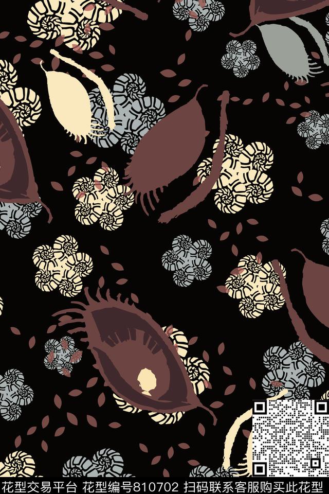 小碎花欧式抽象数码印花华亿平台下载（图片编号: 810702） - 瓦栏（Walan）