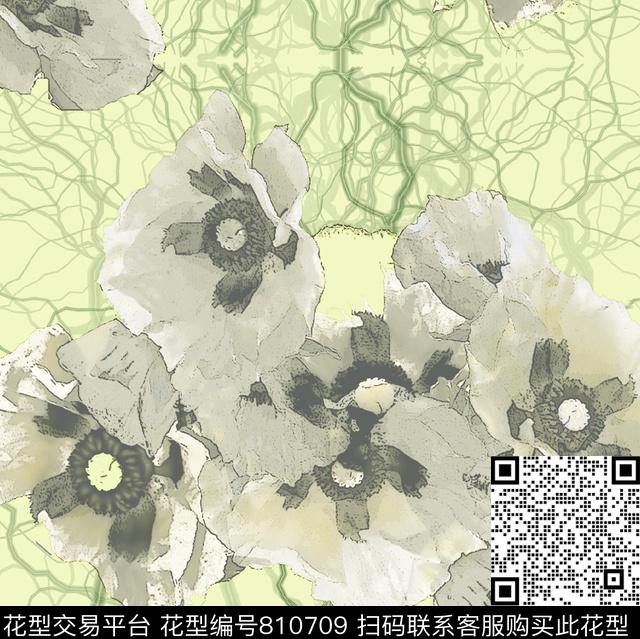花卉女装面料传统印花华亿平台下载（图片编号: 810709） - 瓦栏（Walan）