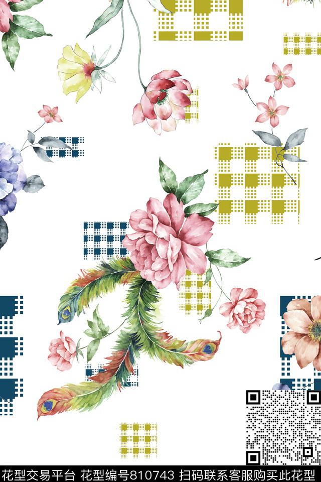 简欧民族风格子数码印花华亿平台下载（图片编号: 810743） - 瓦栏（Walan）