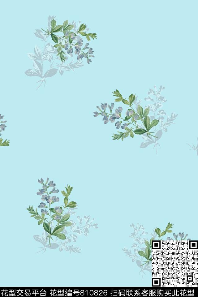 乱花花朵花卉数码印花华亿平台下载（图片编号: 810826） - 瓦栏（Walan）