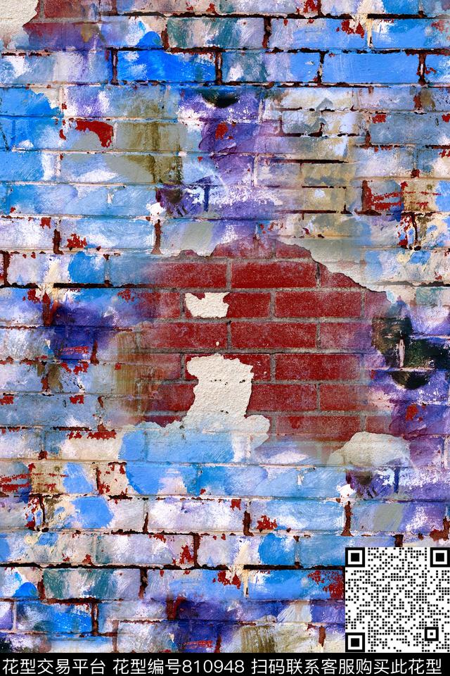 抽象几何拼接数码印花华亿平台下载（图片编号: 810948） - 瓦栏（Walan）