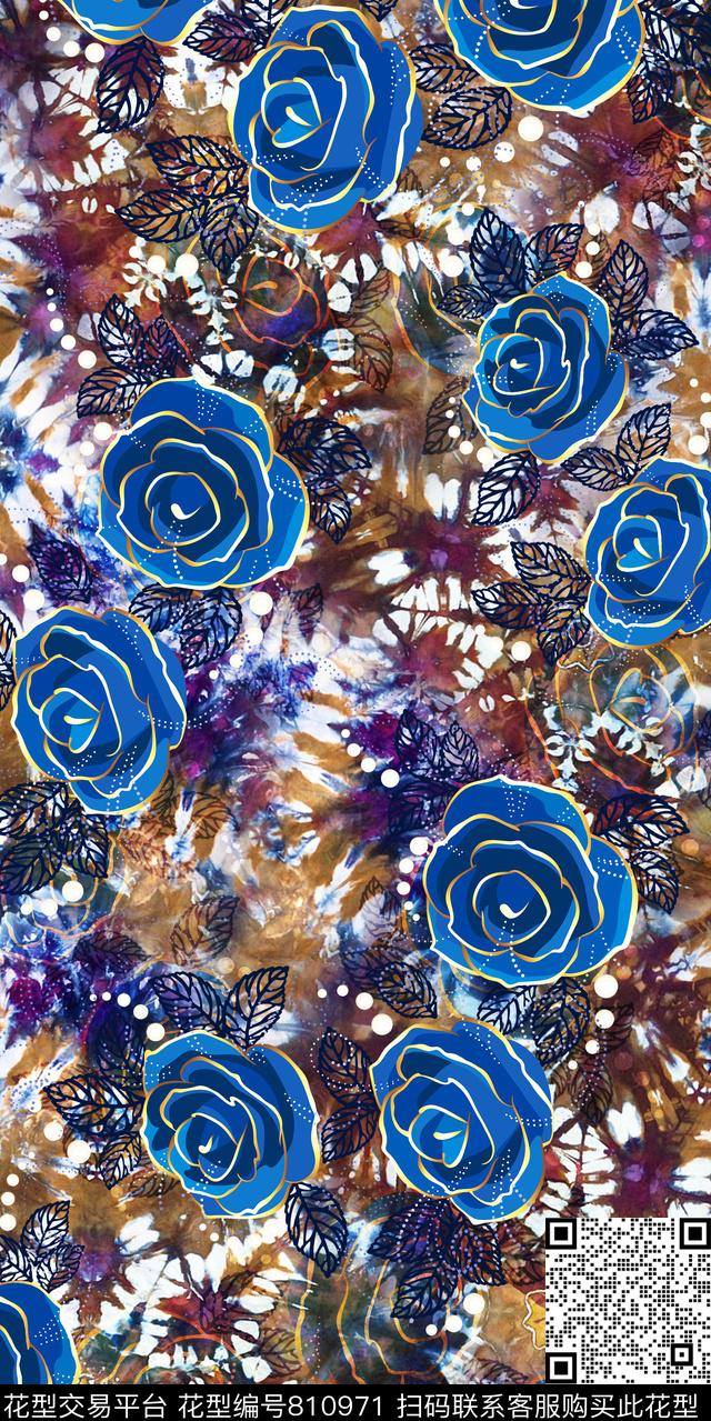 大花乱花花朵数码印花华亿平台下载（图片编号: 810971） - 瓦栏（Walan）