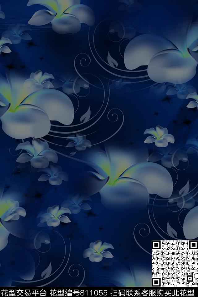 花朵花瓣花卉数码印花华亿平台下载（图片编号: 811055） - 瓦栏（Walan）