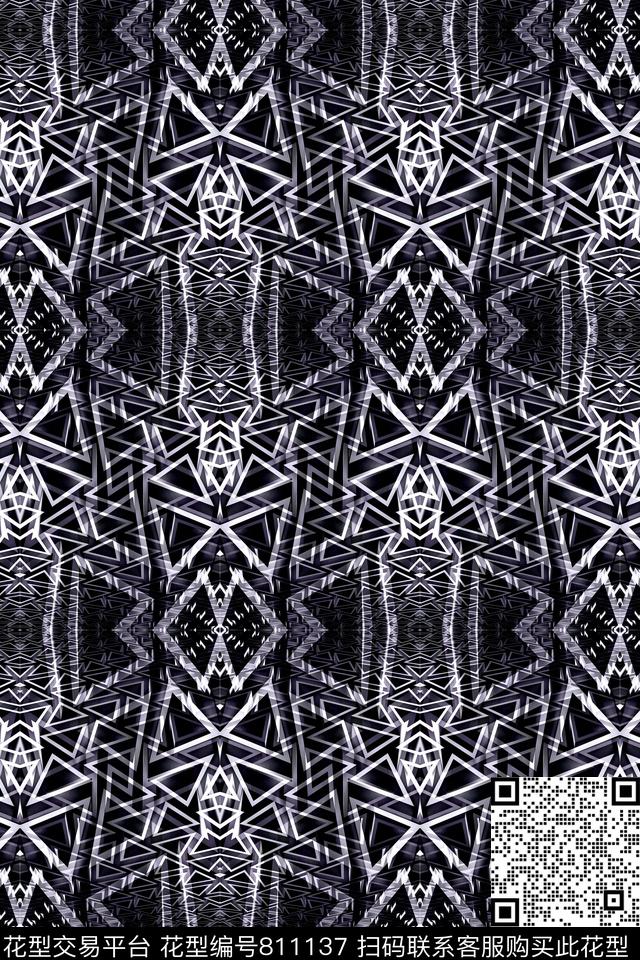 小方块菱形三角形传统印花华亿平台下载（图片编号: 811137） - 瓦栏（Walan）