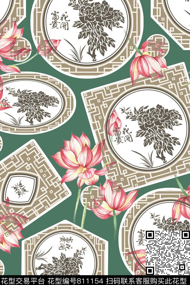 青舞-花卉17-秋冬青舞-女装数码印花华亿平台下载（图片编号: 811154） - 瓦栏（Walan）