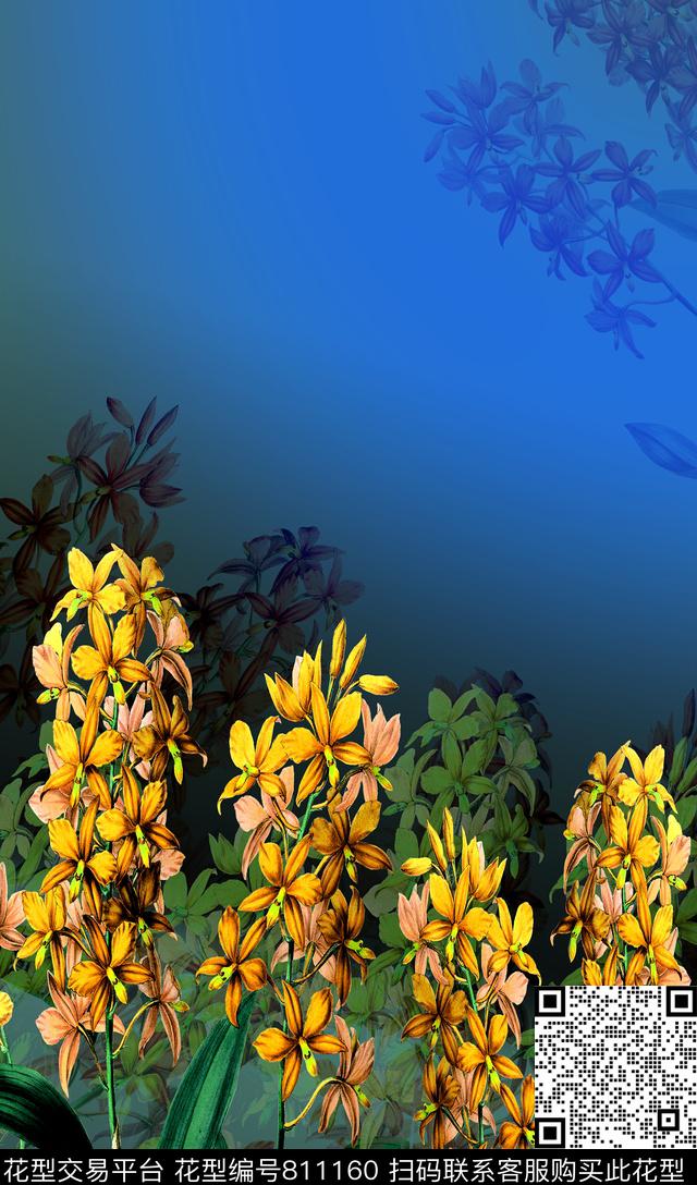 花卉女装定位花数码印花华亿平台下载（图片编号: 811160） - 瓦栏（Walan）