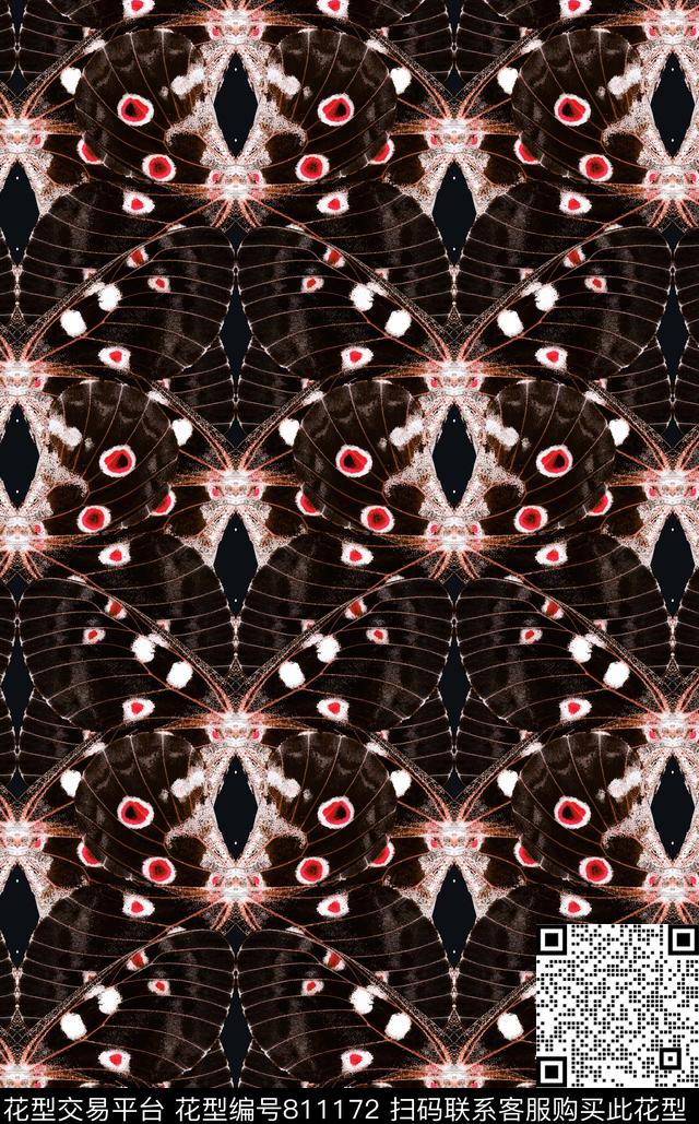 女装蝴蝶年轻女性数码印花华亿平台下载（图片编号: 811172） - 瓦栏（Walan）