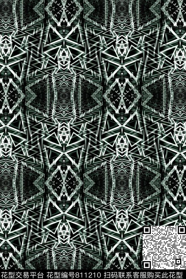 小方块菱形三角形传统印花华亿平台下载（图片编号: 811210） - 瓦栏（Walan）