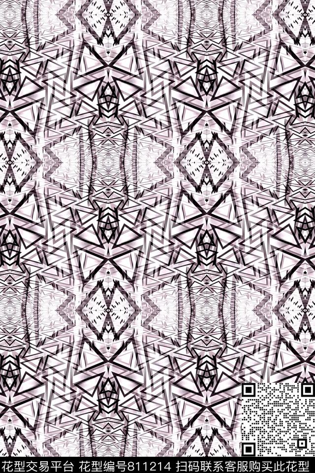 小方块菱形三角形传统印花华亿平台下载（图片编号: 811214） - 瓦栏（Walan）