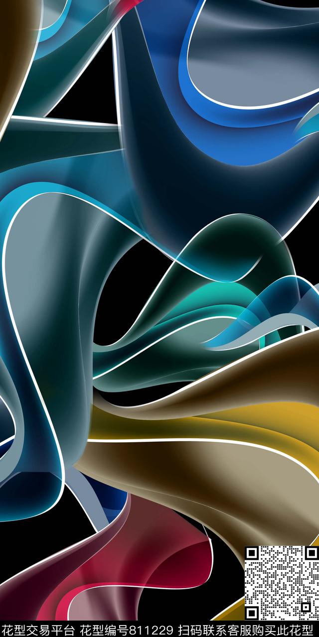 不规则几何几何抽象几何数码印花华亿平台下载（图片编号: 811229） - 瓦栏（Walan）