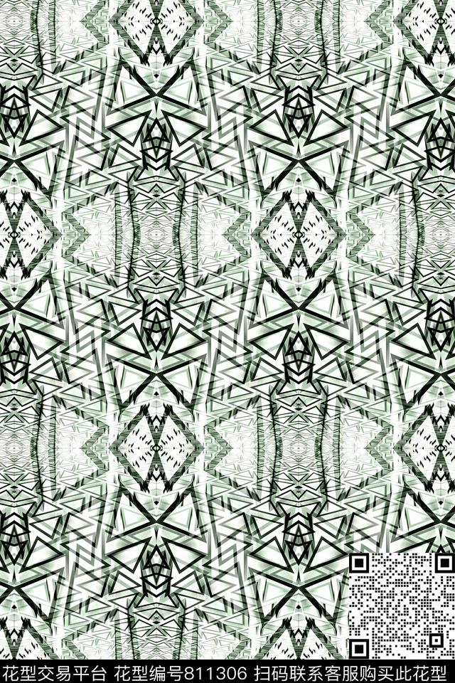 小方块菱形三角形传统印花华亿平台下载（图片编号: 811306） - 瓦栏（Walan）