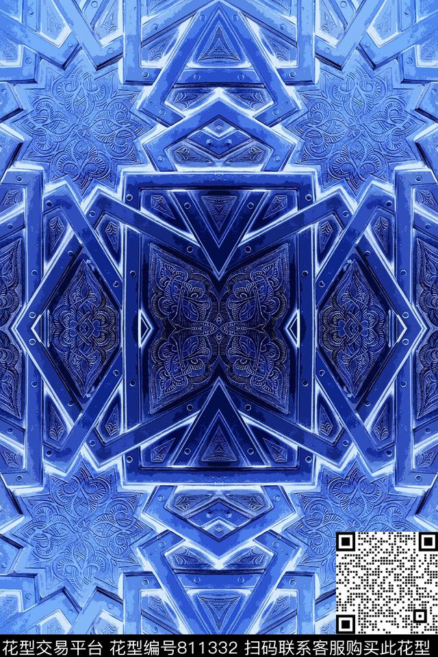 抽象花卉组合沙发美丽窗帘家纺数码印花华亿平台下载（图片编号: 811332） - 瓦栏（Walan）