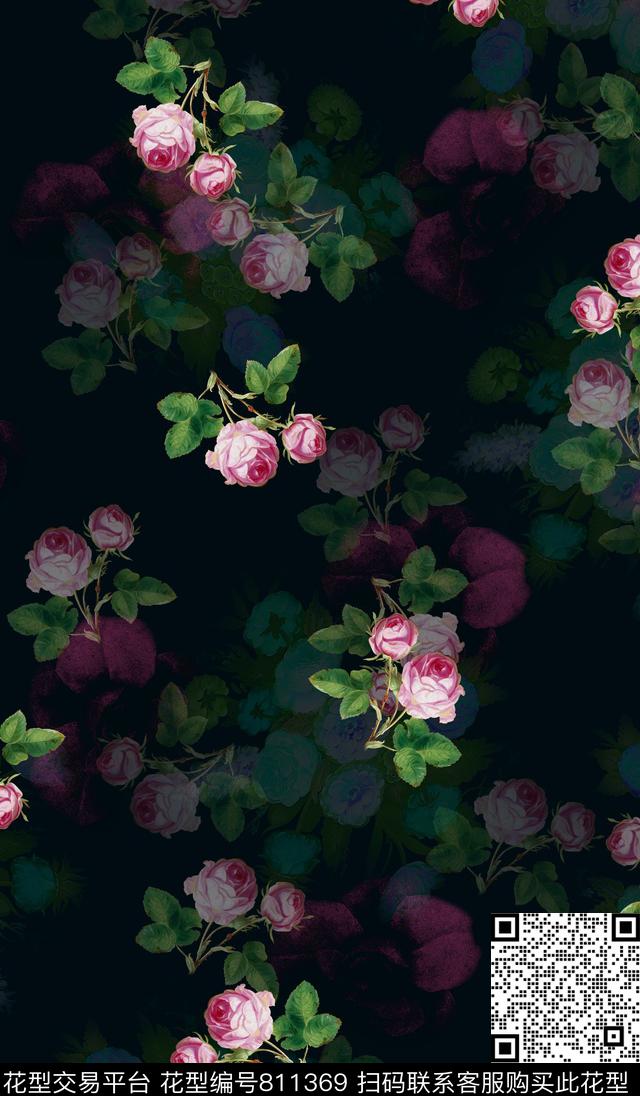 花卉女装香云纱数码印花华亿平台下载（图片编号: 811369） - 瓦栏（Walan）