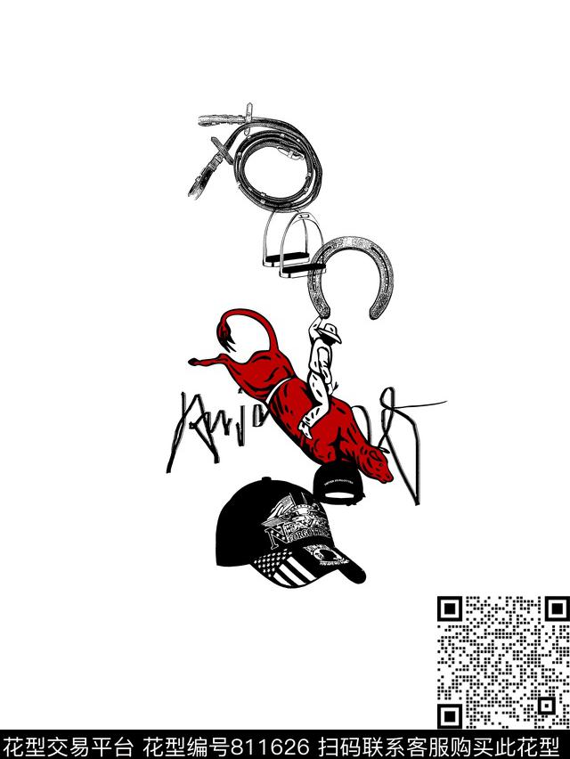 斗牛勇士牛男装T恤华亿平台传统印花华亿平台下载（图片编号: 811626） - 瓦栏（Walan）