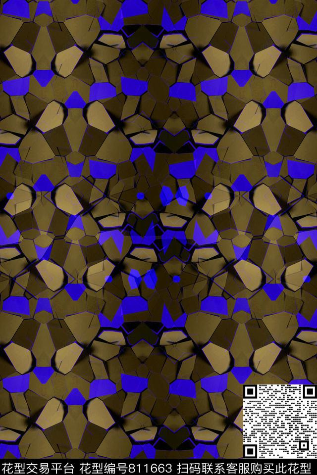 不规则几何三角形几何传统印花华亿平台下载（图片编号: 811663） - 瓦栏（Walan）