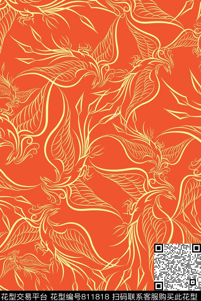 趣味纹理线条数码印花华亿平台下载（图片编号: 811818） - 瓦栏（Walan）