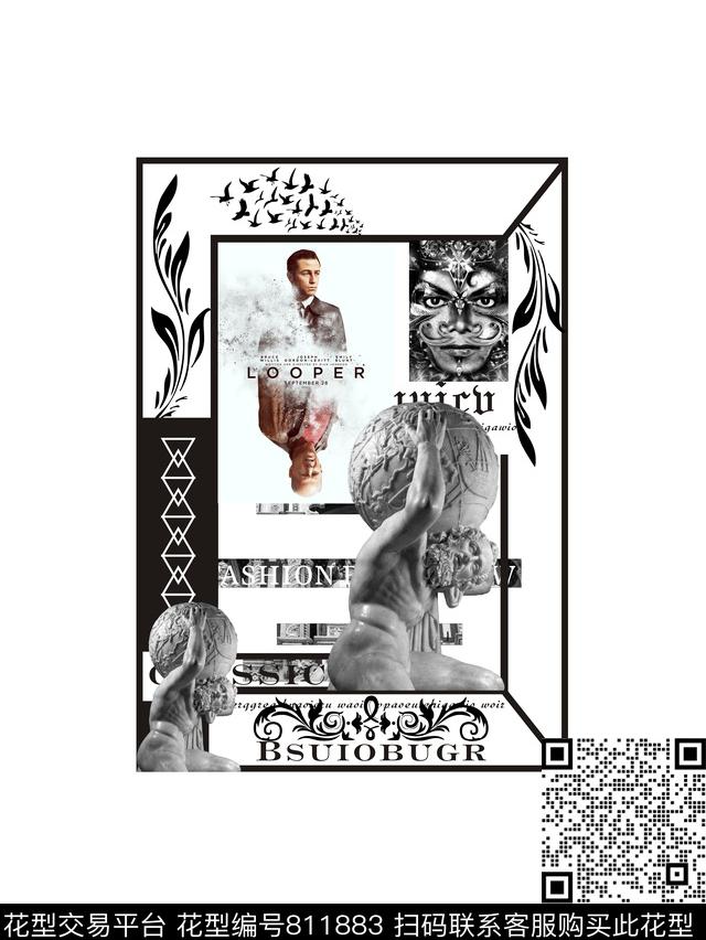 欧式商务时尚数码印花华亿平台下载（图片编号: 811883） - 瓦栏（Walan）