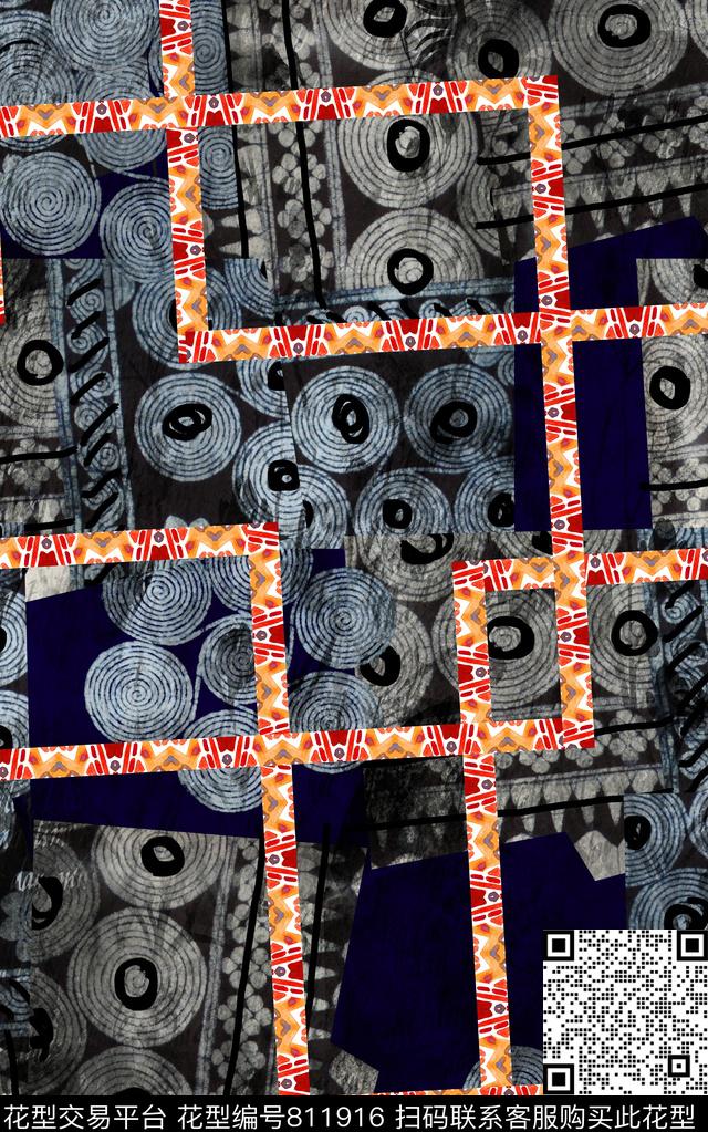 欧式民族风中国风数码印花华亿平台下载（图片编号: 811916） - 瓦栏（Walan）