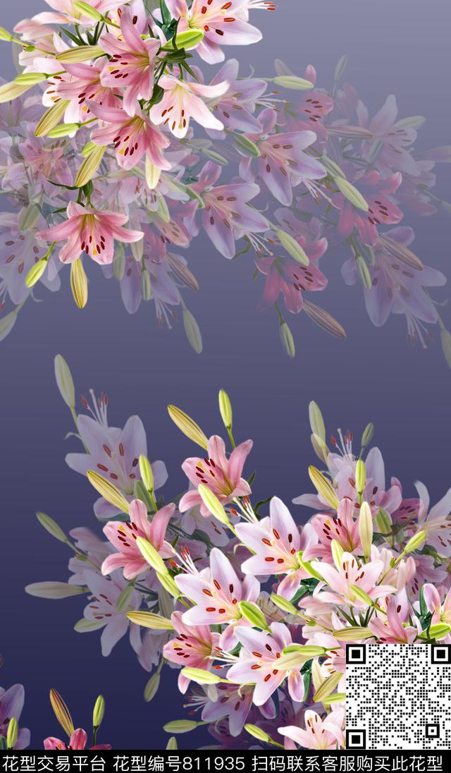 花卉女装定位花数码印花华亿平台下载（图片编号: 811935） - 瓦栏（Walan）