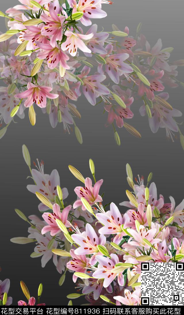花卉女装定位花数码印花华亿平台下载（图片编号: 811936） - 瓦栏（Walan）