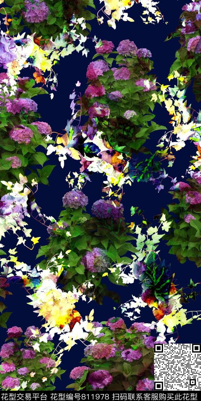 棕榈叶热带叶子数码印花华亿平台下载（图片编号: 811978） - 瓦栏（Walan）