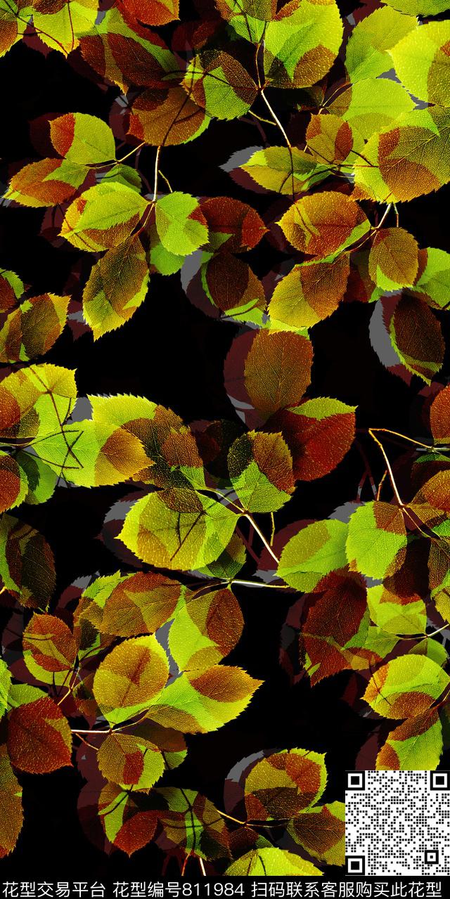 棕榈叶热带叶子数码印花华亿平台下载（图片编号: 811984） - 瓦栏（Walan）