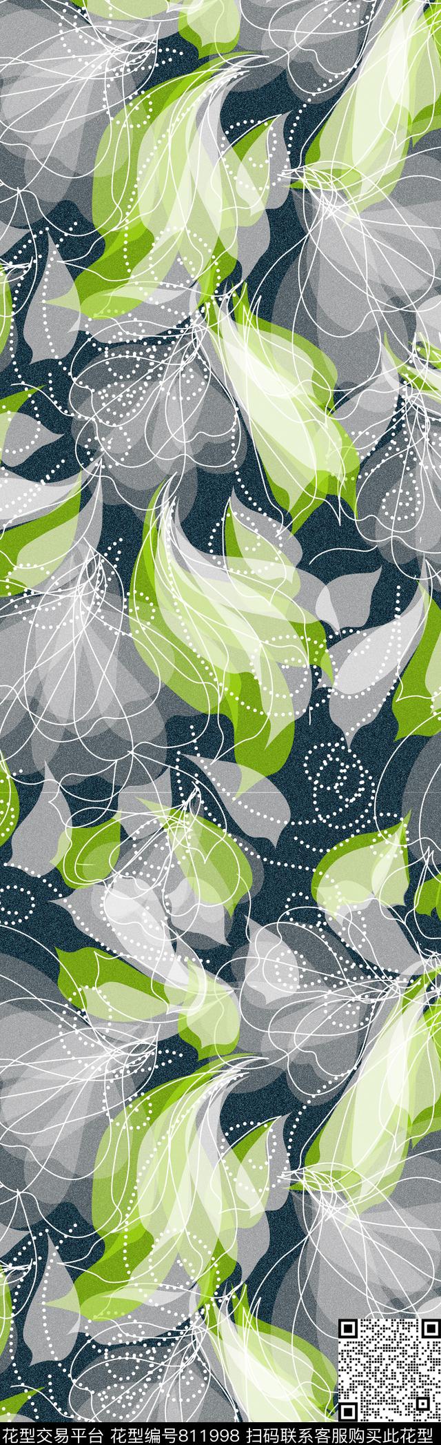 大花花瓣长巾传统印花华亿平台下载（图片编号: 811998） - 瓦栏（Walan）