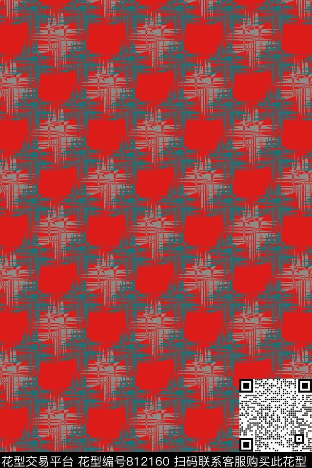 色块格子不规则几何传统印花华亿平台下载（图片编号: 812160） - 瓦栏（Walan）