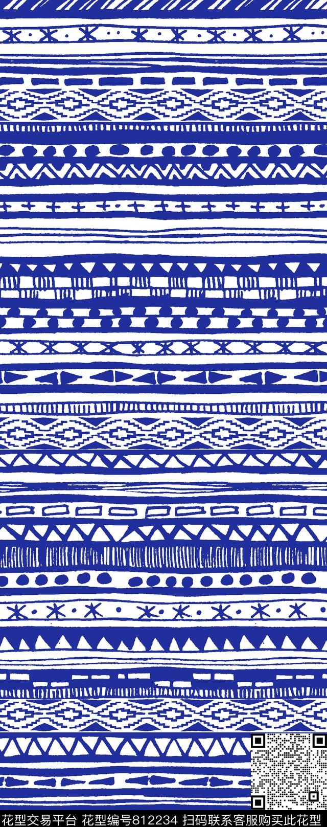 青花瓷民族风巴洛克传统印花华亿平台下载（图片编号: 812234） - 瓦栏（Walan）