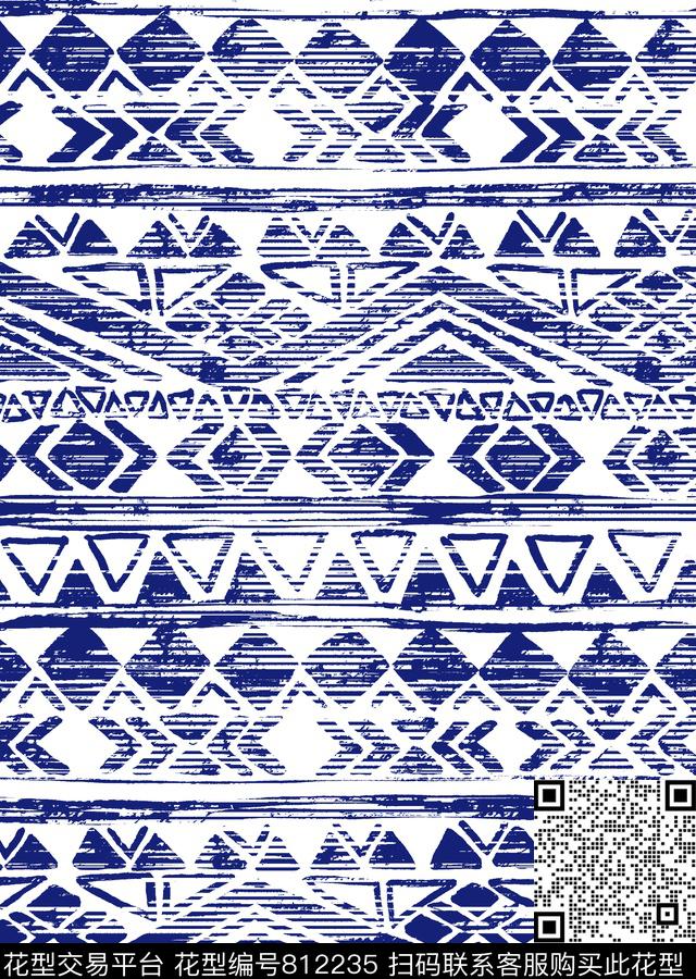 青花瓷民族风巴洛克传统印花华亿平台下载（图片编号: 812235） - 瓦栏（Walan）