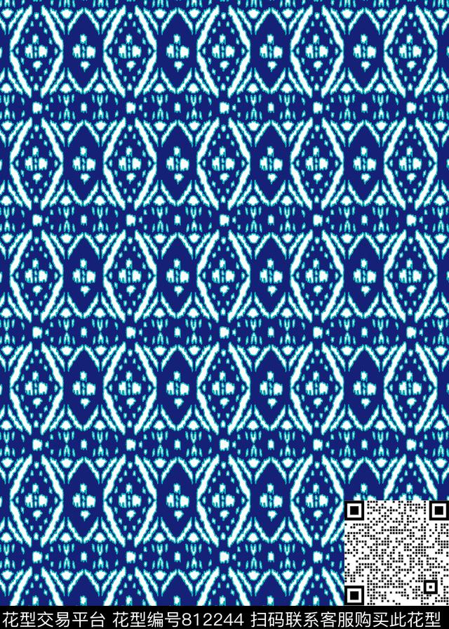 青花瓷民族风巴洛克传统印花华亿平台下载（图片编号: 812244） - 瓦栏（Walan）