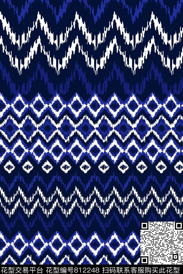 青花瓷民族风巴洛克传统印花华亿平台下载（图片编号: 812248） - 瓦栏（Walan）