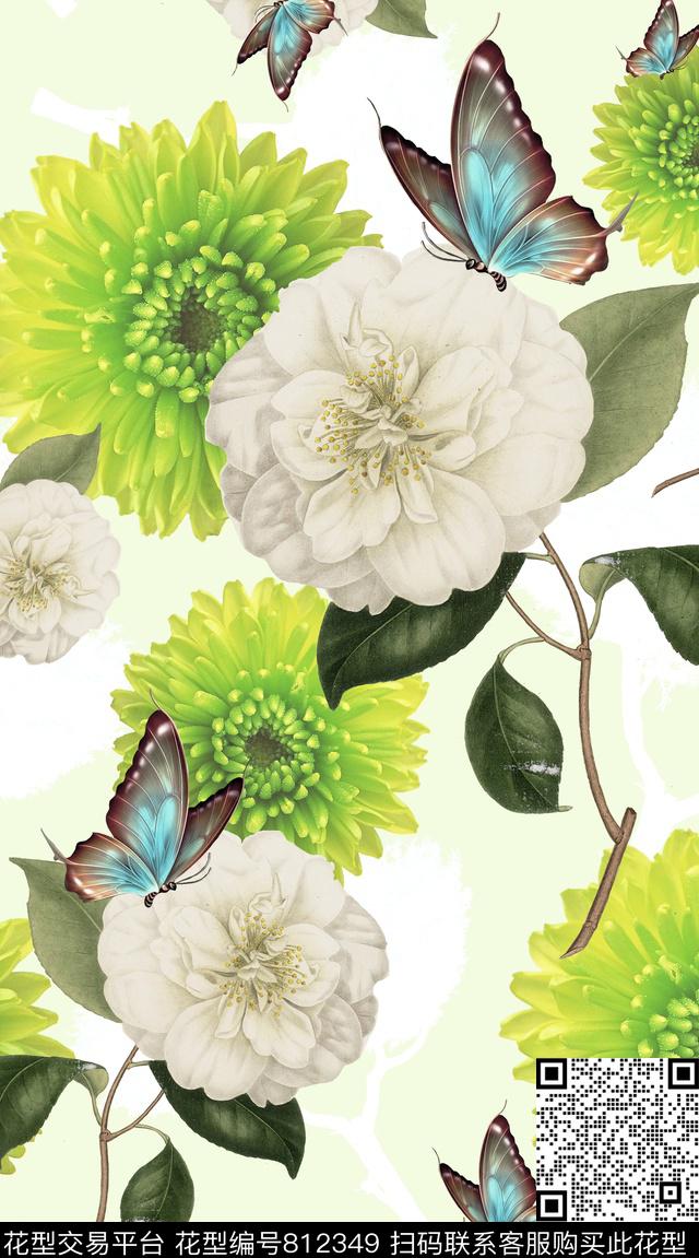 创意服装面料创意图案设计花卉数码印花华亿平台下载（图片编号: 812349） - 瓦栏（Walan）