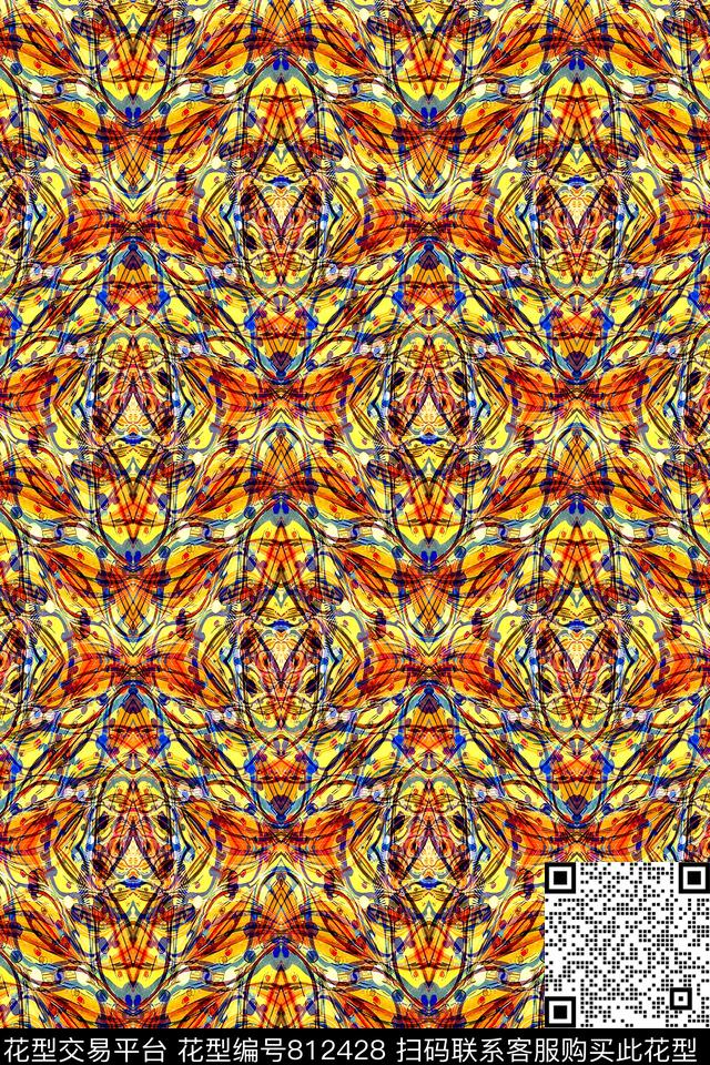 波浪条纹细条纹横条数码印花华亿平台下载（图片编号: 812428） - 瓦栏（Walan）