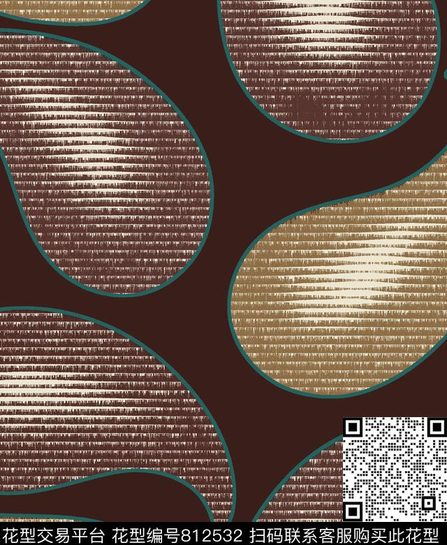 笔触火腿花腰果数码印花华亿平台下载（图片编号: 812532） - 瓦栏（Walan）