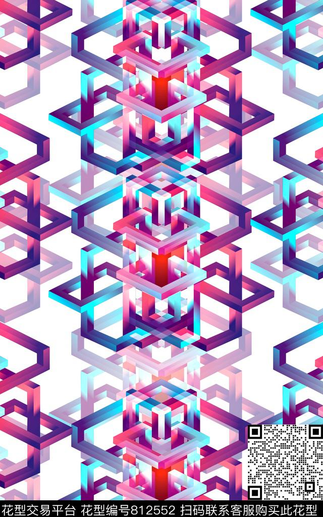 抽象手绘几何条纹纹理数码印花时尚潮流女装裙子渐变纹理印花春夏清爽雪纺真丝棉丝巾彩绘纹理印花数码印花华亿平台下载（图片编号: 812552） - 瓦栏（Walan）