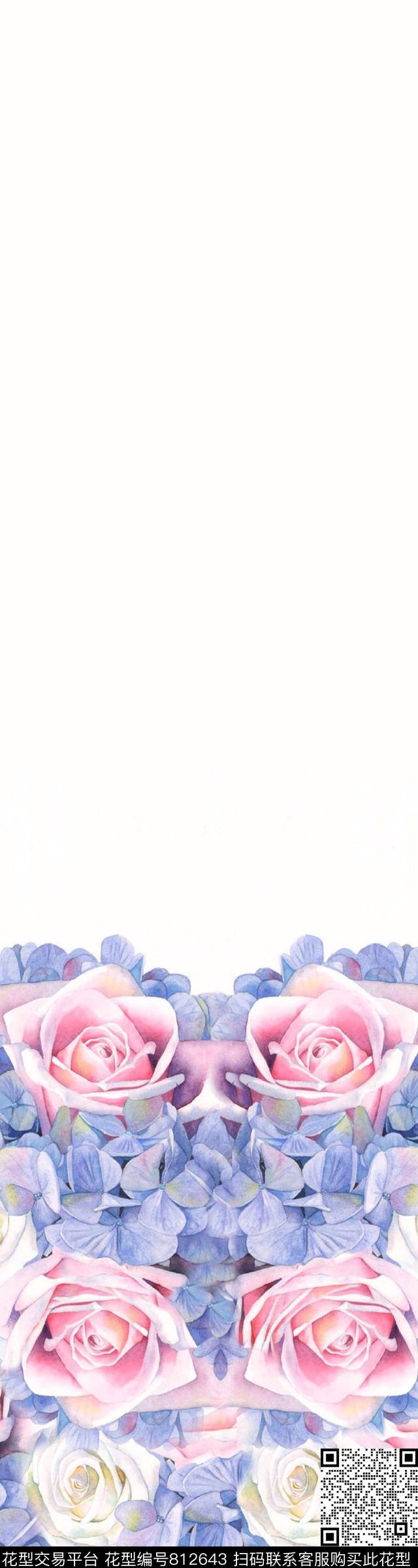 传统民族风几何花卉中东/迪拜风格服饰纹样玫瑰数码印花华亿平台下载（图片编号: 812643） - 瓦栏（Walan）