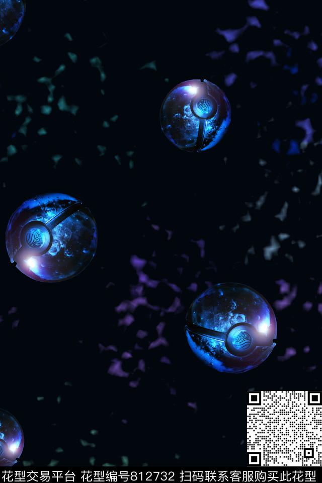 魔幻笔触星球数码印花华亿平台下载（图片编号: 812732） - 瓦栏（Walan）