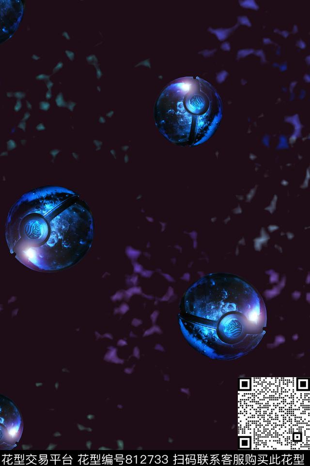 魔幻笔触星球数码印花华亿平台下载（图片编号: 812733） - 瓦栏（Walan）