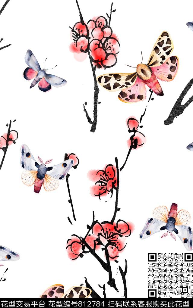 水彩花卉手绘数码印花华亿平台下载（图片编号: 812784） - 瓦栏（Walan）